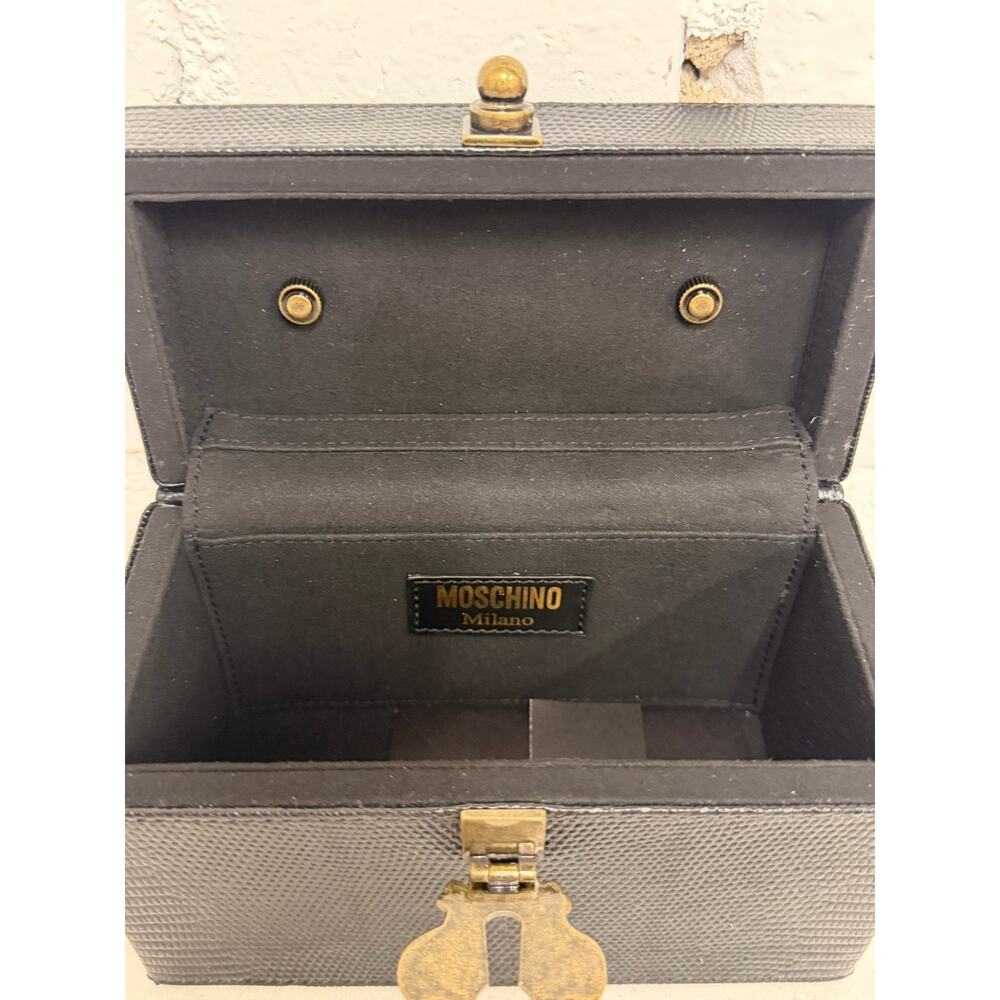 AW22 Moschino Couture Jeremy Scott Black Box Purse w/ Bronze Antique Hardware - Picture 12 of 15